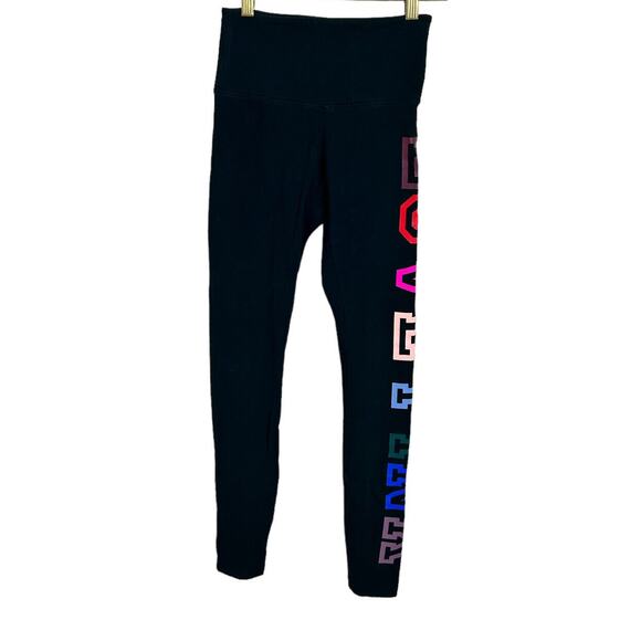 Victoria's Secret Pink High Waist Full Length Legging Sz XS Black Cotton Blend - Picture 4 of 7